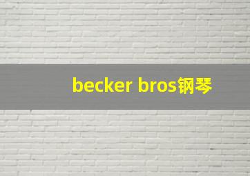 becker bros钢琴